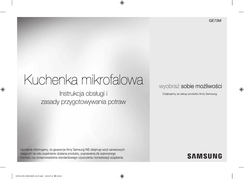Page n°1 - Manuel utilisateur Samsung GE73M