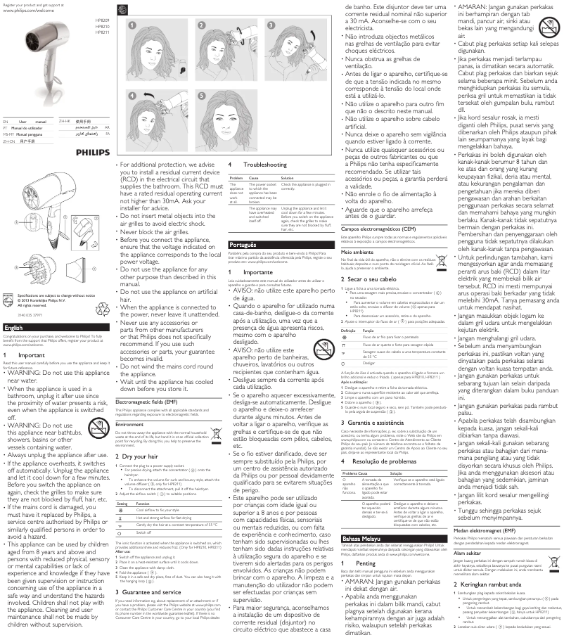 Página 1 del manual Manual de usuario Philips Shine & Protect HP8211