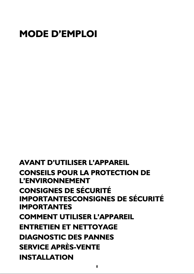 Image de la première page du manuel de l'appareil AKR 920 NB