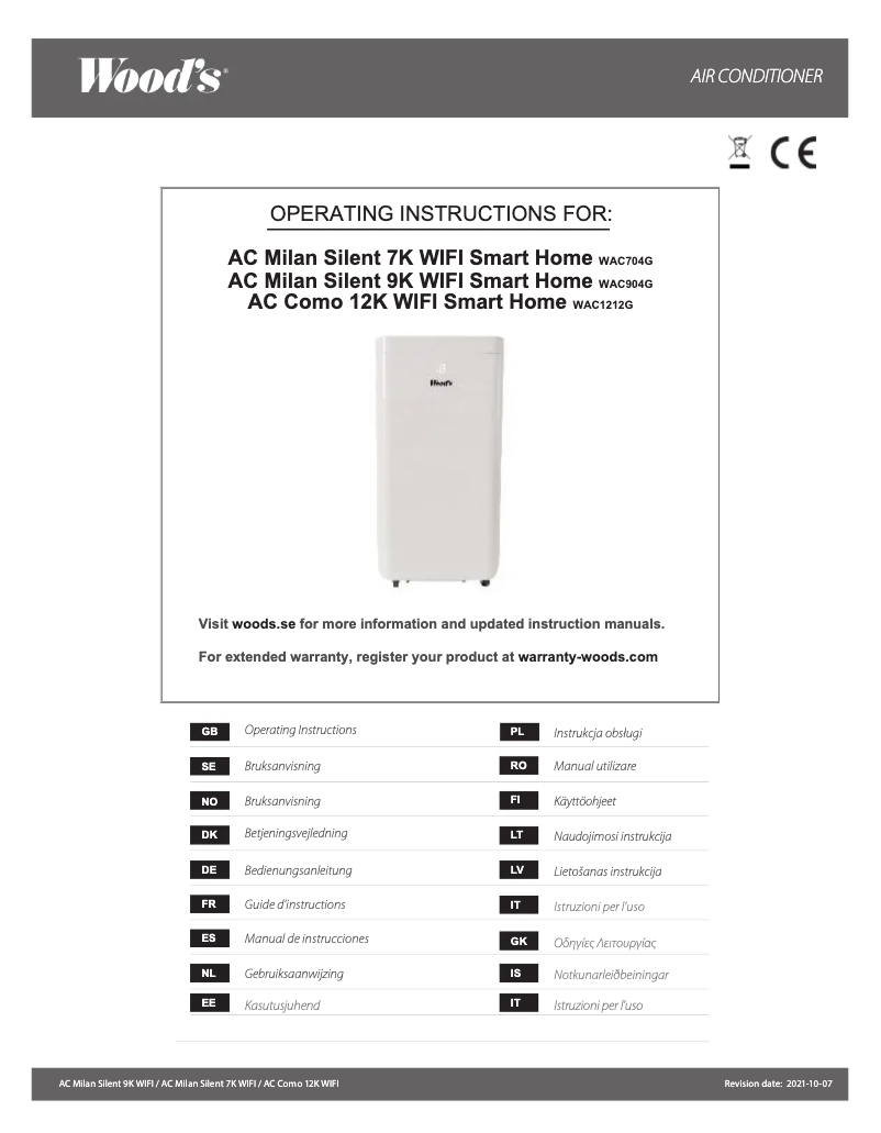 Page 1 de la notice Manuel utilisateur Wood's AC Milan 9K