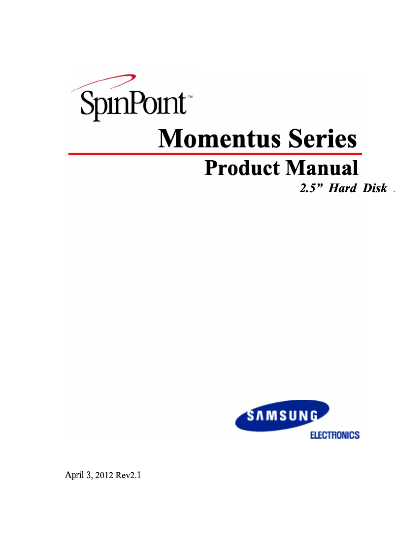 Page 1 de la notice Manuel utilisateur Seagate S-series 2.5" 320GB
