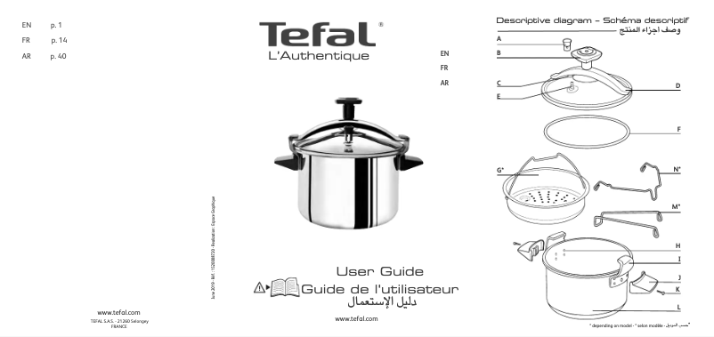 Page n°1 - Manuel utilisateur Tefal Minute Authentique P05311