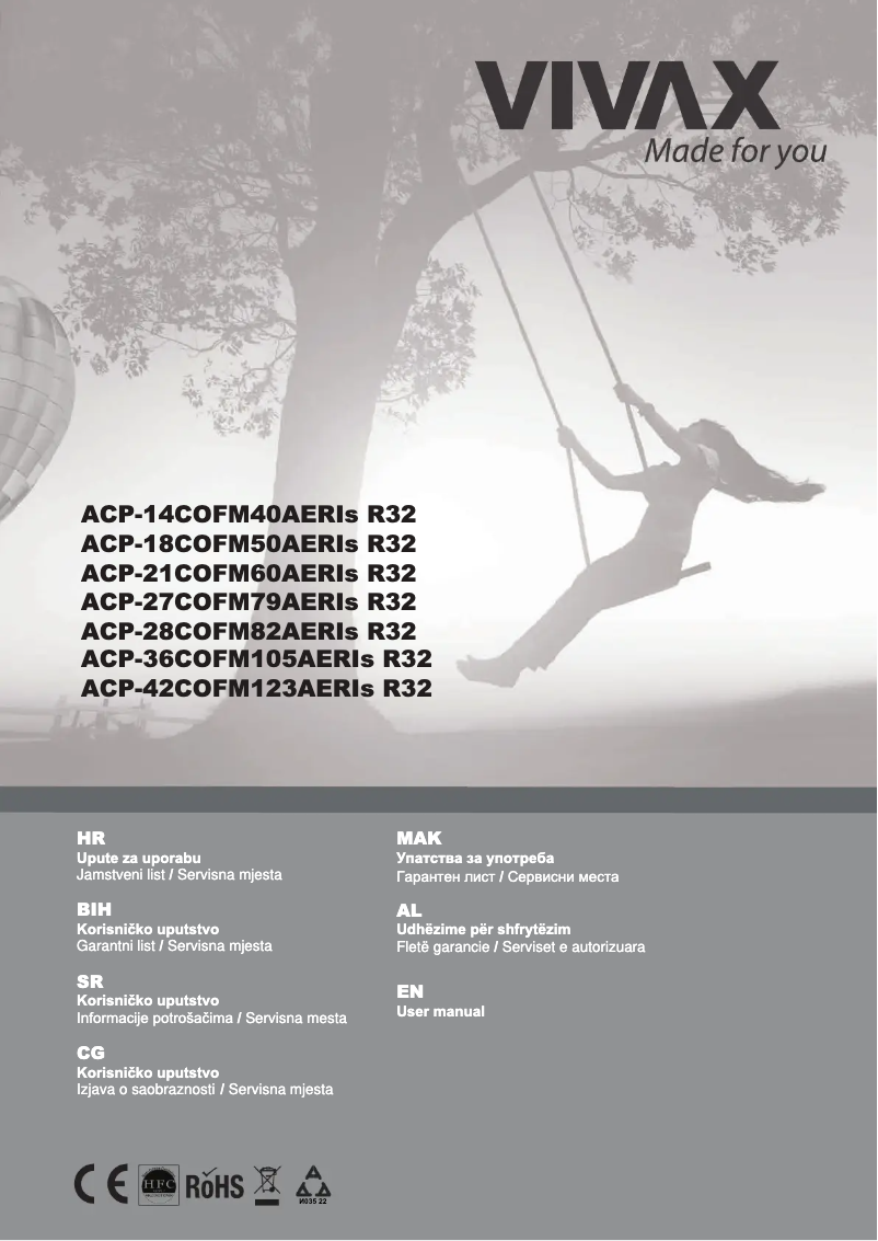 Página 1 del manual Ficha técnica Vivax ACP-18COFM50AERIs R32