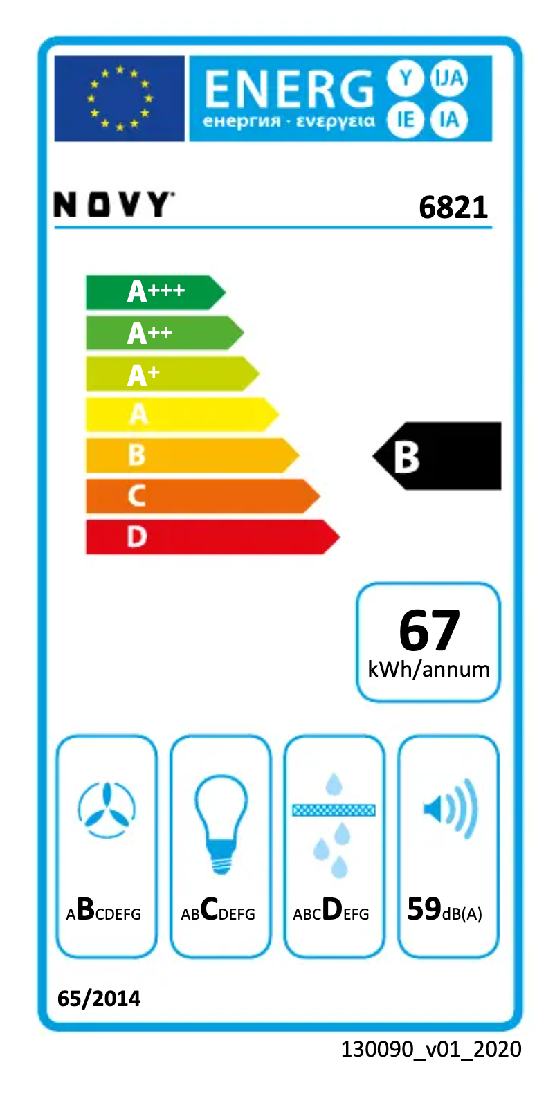 Page n°1 - Label énergétique Novy Pure'line Compact 6821