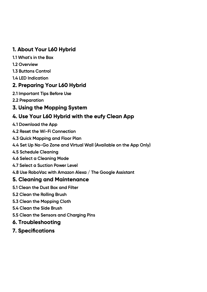 Página 1 del manual Manual de usuario Eufy L60 Hybrid