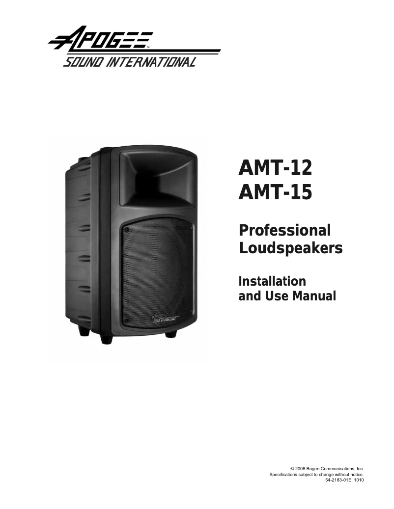 Page n°1 - Manuel utilisateur Bogen AMT-12