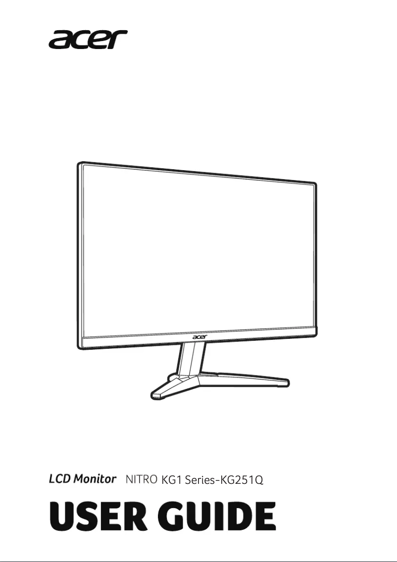 Page 1 de la notice Guide de démarrage rapide Acer KG251QS