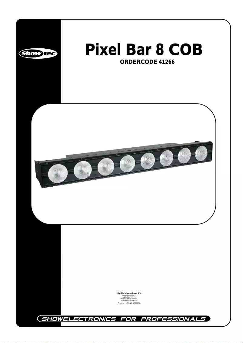 Page n°1 - Manuel utilisateur Showtec Pixel Bar 8 COB