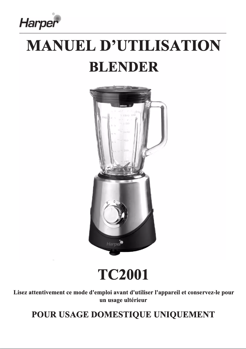 Página 1 del manual Manual de usuario Harper TC2001