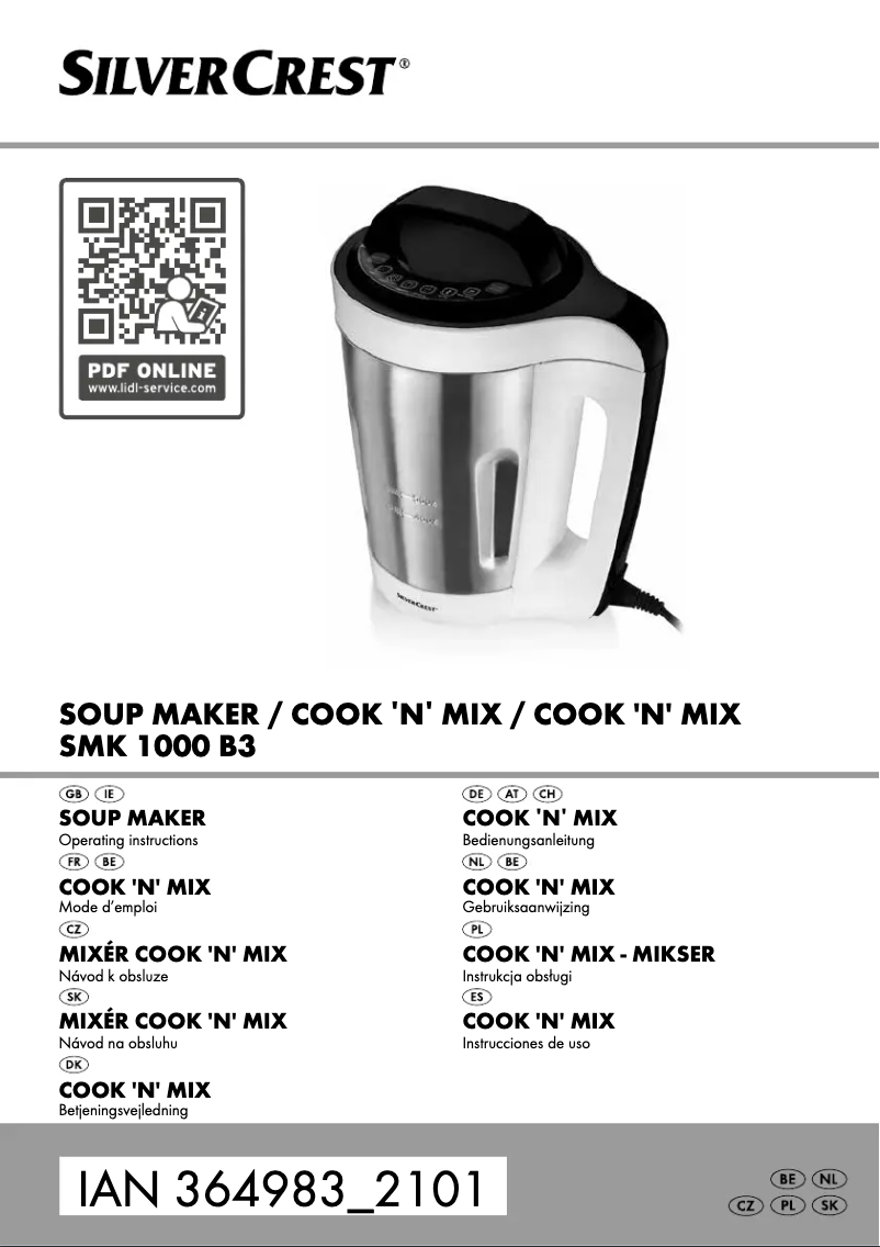 Image de la première page du manuel de l'appareil Cook 'n' Mix SMK 1000 B3