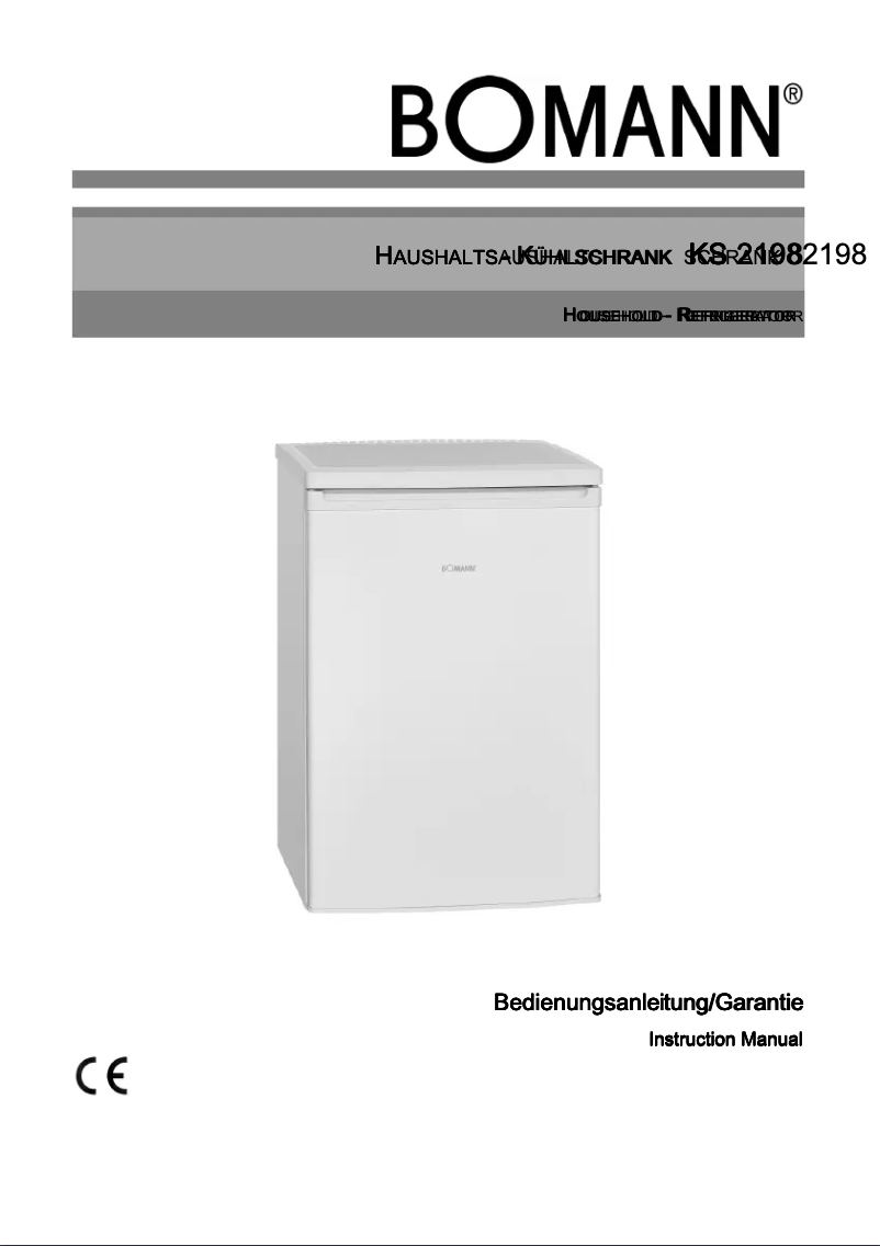 Page n°1 - Manuel utilisateur Bomann KS 2198