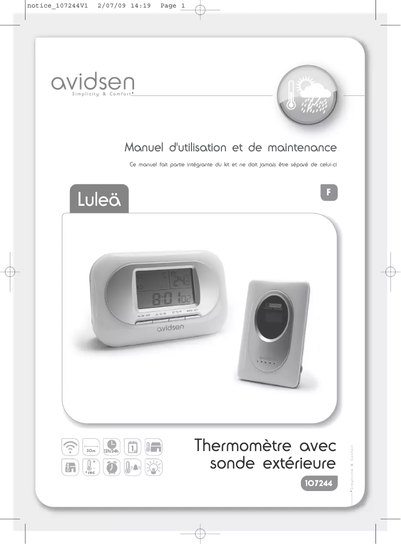 Image de la première page du manuel de l'appareil 107244