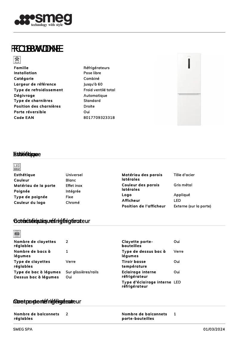 Image de la première page du manuel de l'appareil FC18WDNE
