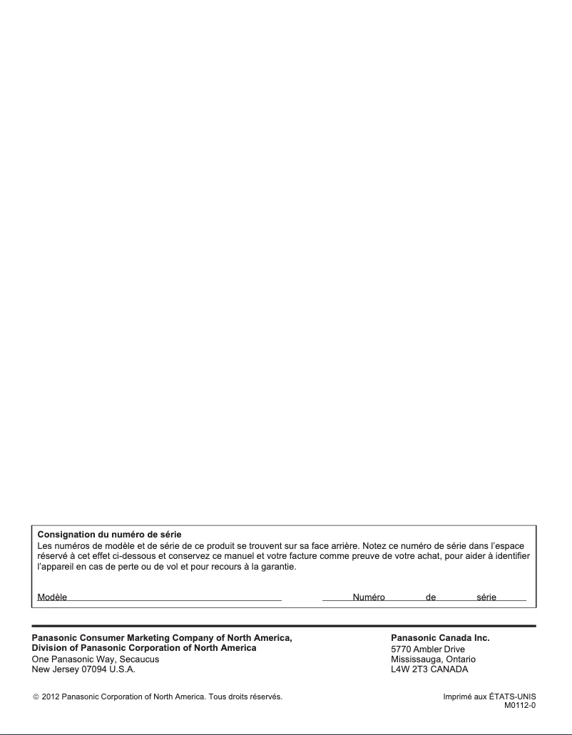 Page 1 de la notice Manuel utilisateur Panasonic Viera TC-P50U50