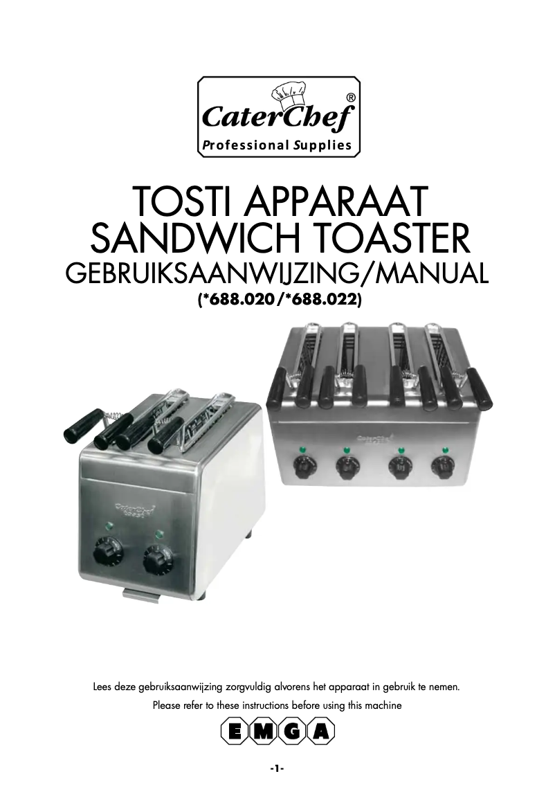 Page n°1 - Manuel utilisateur CaterChef 688022