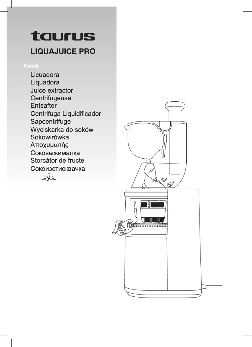 Page 1 de la notice Manuel utilisateur Taurus Liquajuice Pro