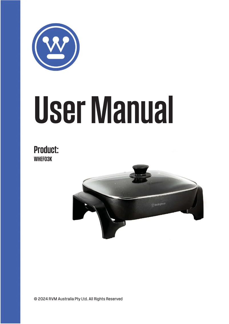 Page 1 de la notice Manuel utilisateur Westinghouse WHEF03K
