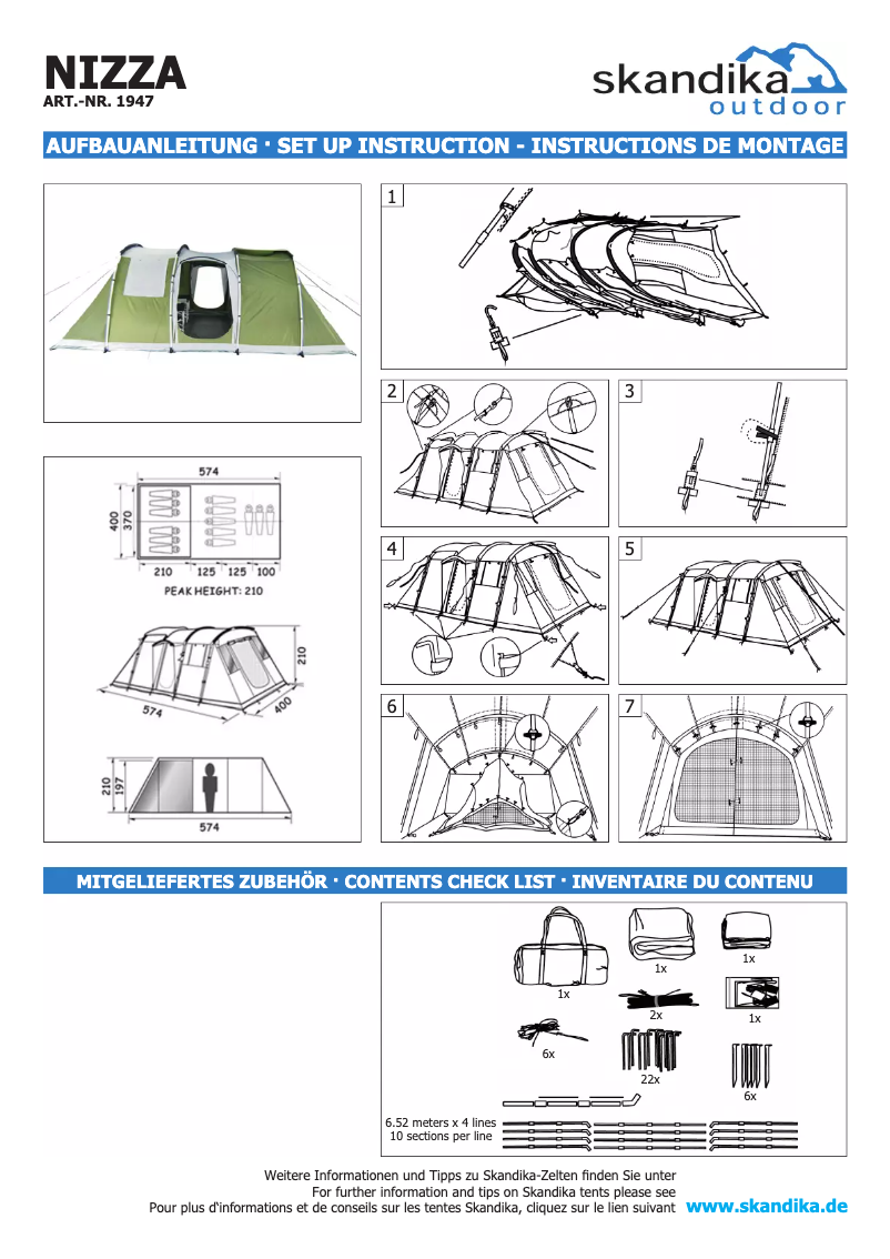 Image de la première page du manuel de l'appareil Nizza grün