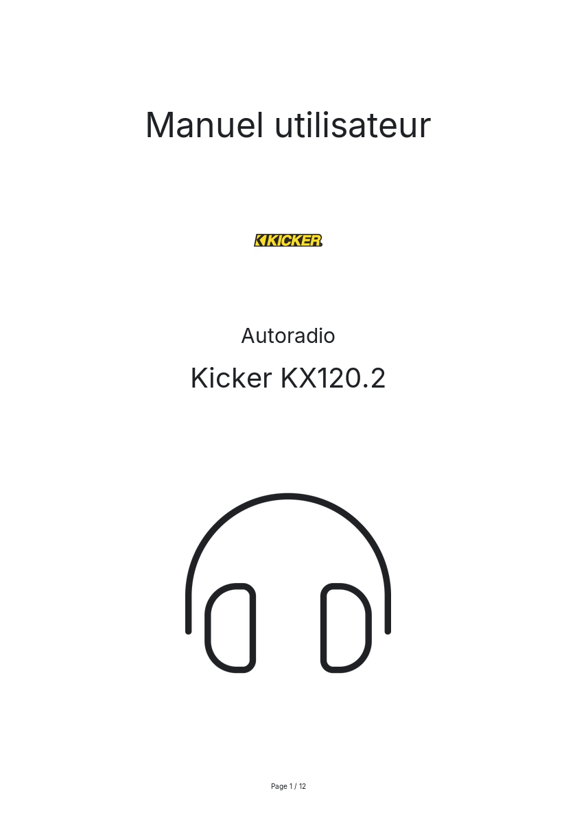 Image de la première page du manuel de l'appareil KX120.2