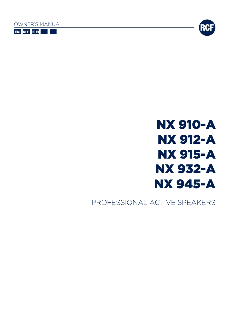 Page 1 de la notice Manuel utilisateur RCF NX 915-SMA