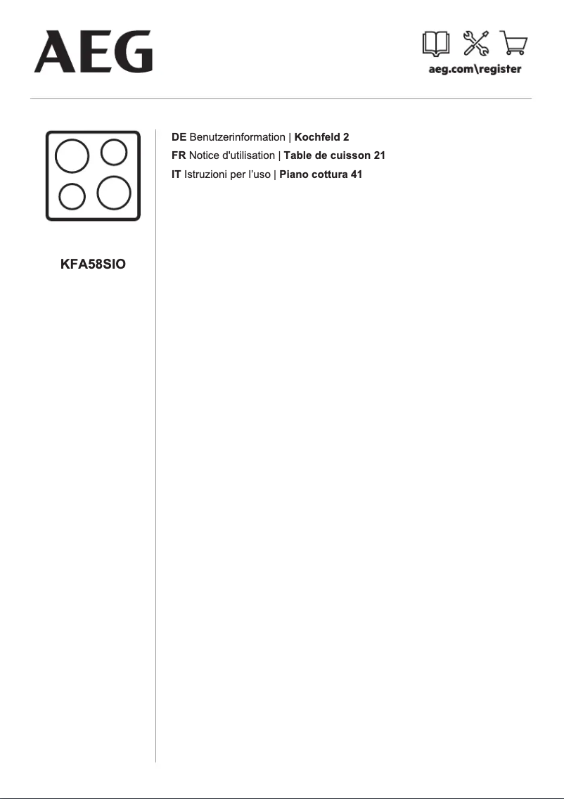 Page 1 de la notice Manuel utilisateur AEG KFA58SIO