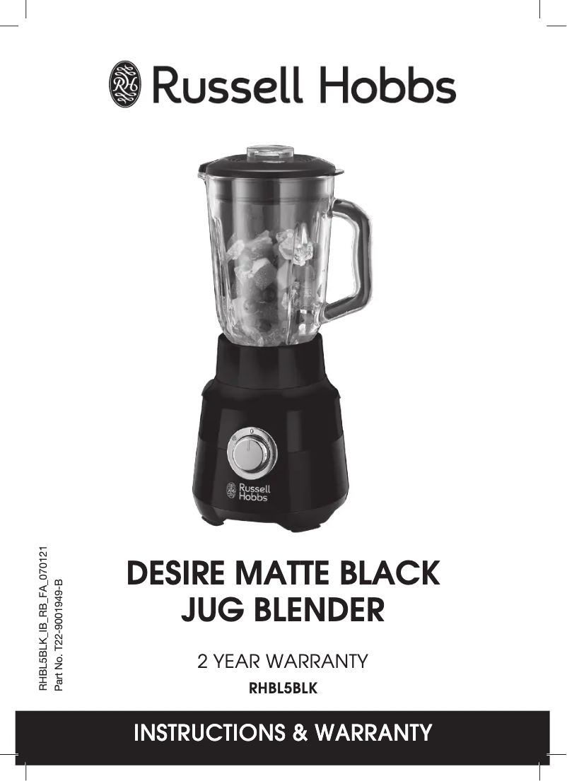 Page n°1 - Manuel utilisateur Russell Hobbs Desire RHBL5