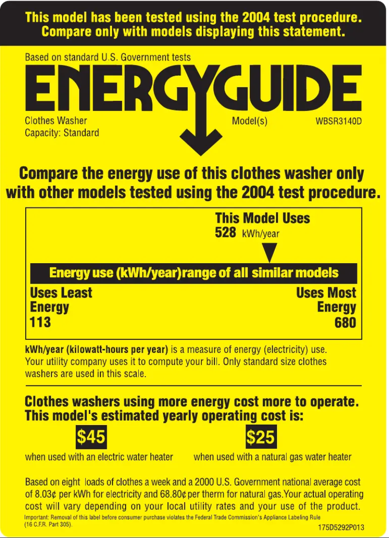 Image de la première page du manuel de l'appareil WBSR3140DWW