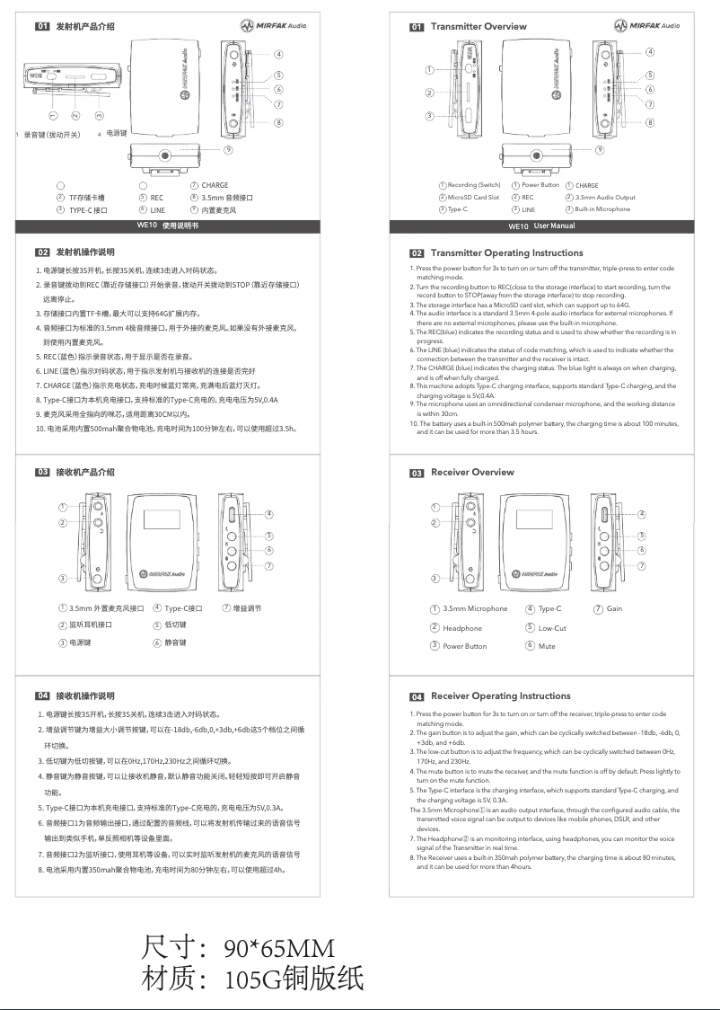 Image de la première page du manuel de l'appareil WE10