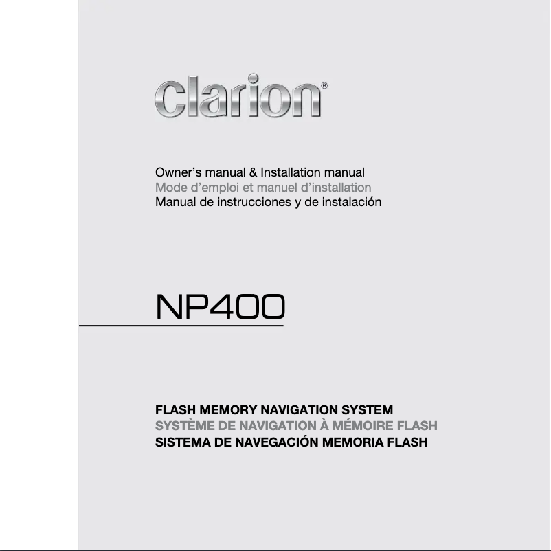 Page n°1 - Manuel utilisateur Clarion NP400