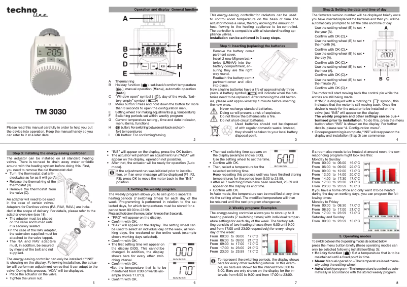 Página 1 del manual Manual de usuario Techno Line TM 3030