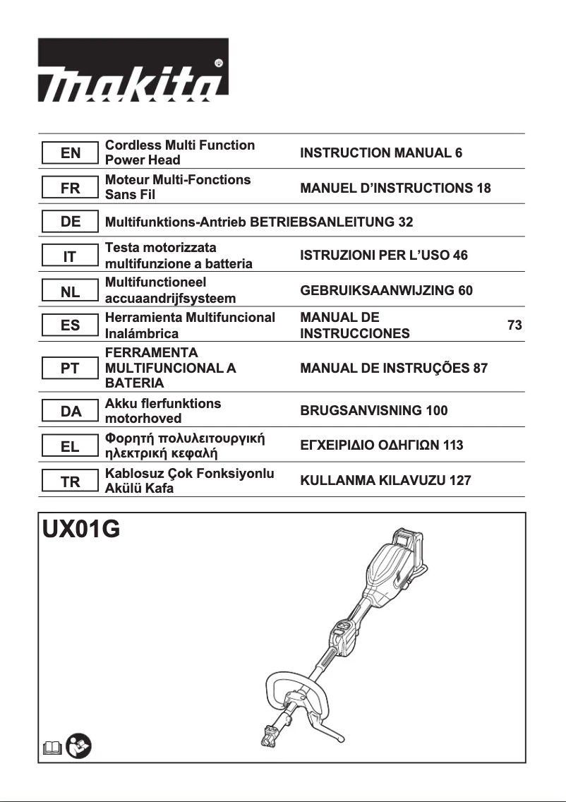 Page 1 de la notice Manuel utilisateur Makita UX01GD201