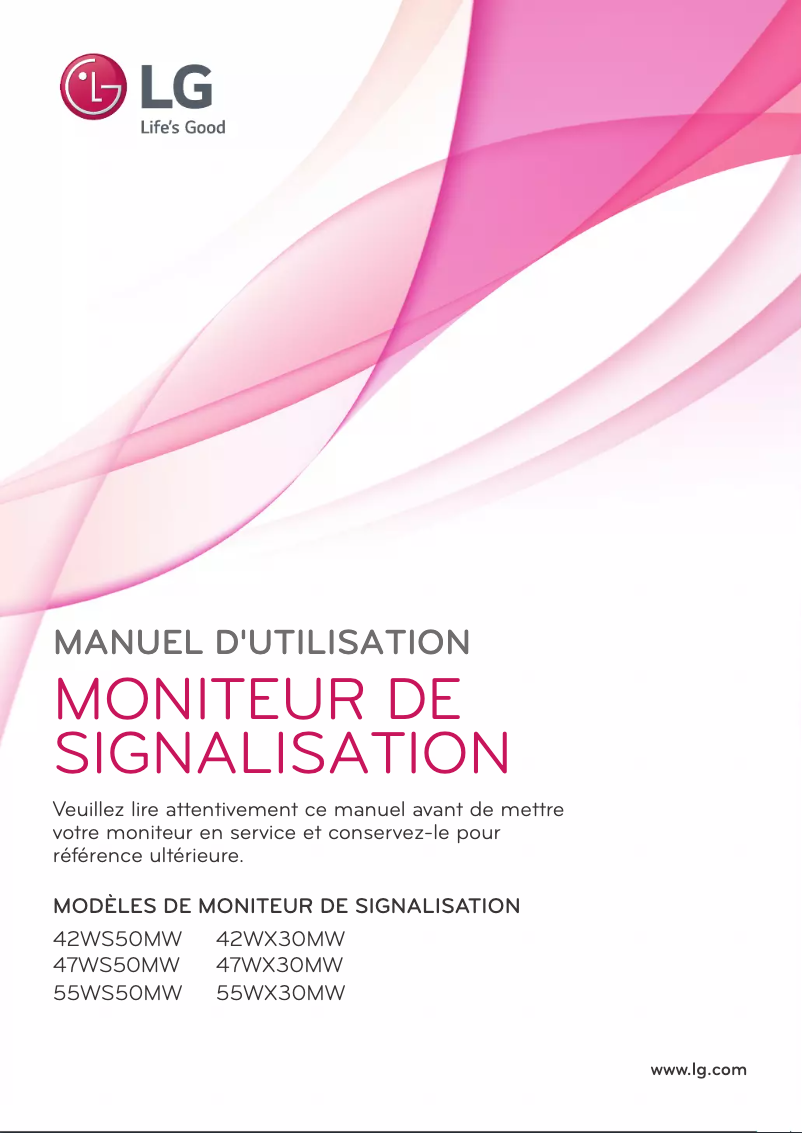 First page image of the manual for 55WX30MW