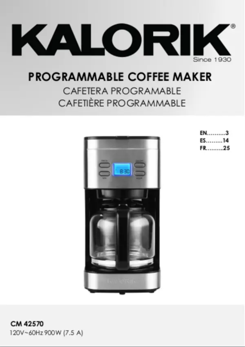 Page 1 de la notice Manuel utilisateur Kalorik CM 47250 SS