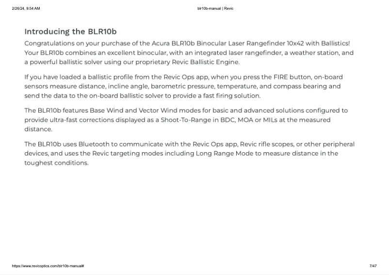 Página 1 del manual Manual de usuario Revic Acura BLR10b