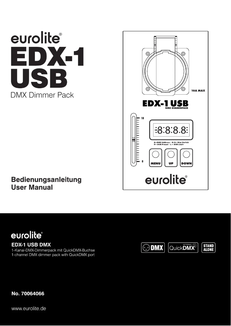 Page 1 of the manual User Manual Eurolite EDX-1 USB