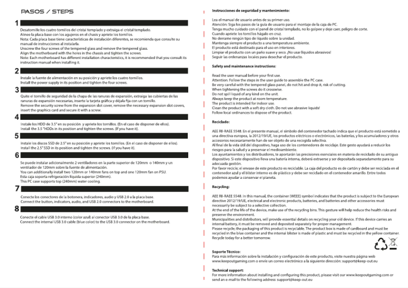 Page 1 de la notice Manuel utilisateur KeepOut XC-201 GLASS