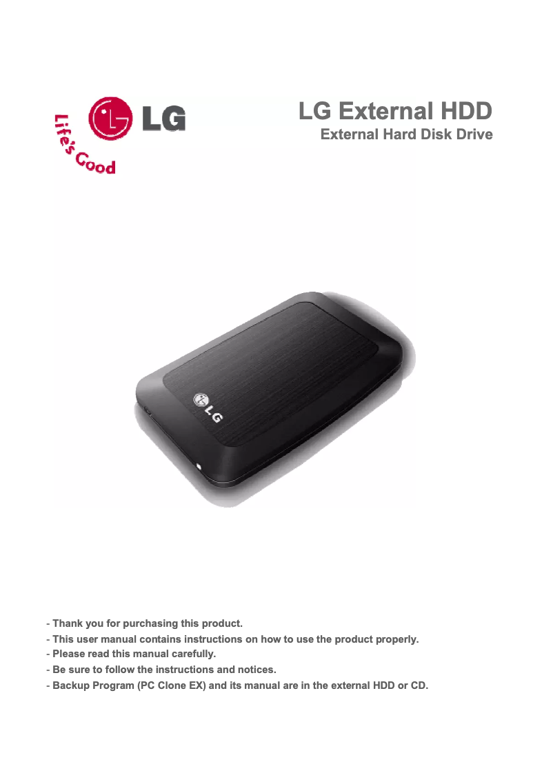 Page n°1 - Manuel utilisateur LG HXD2U50PL