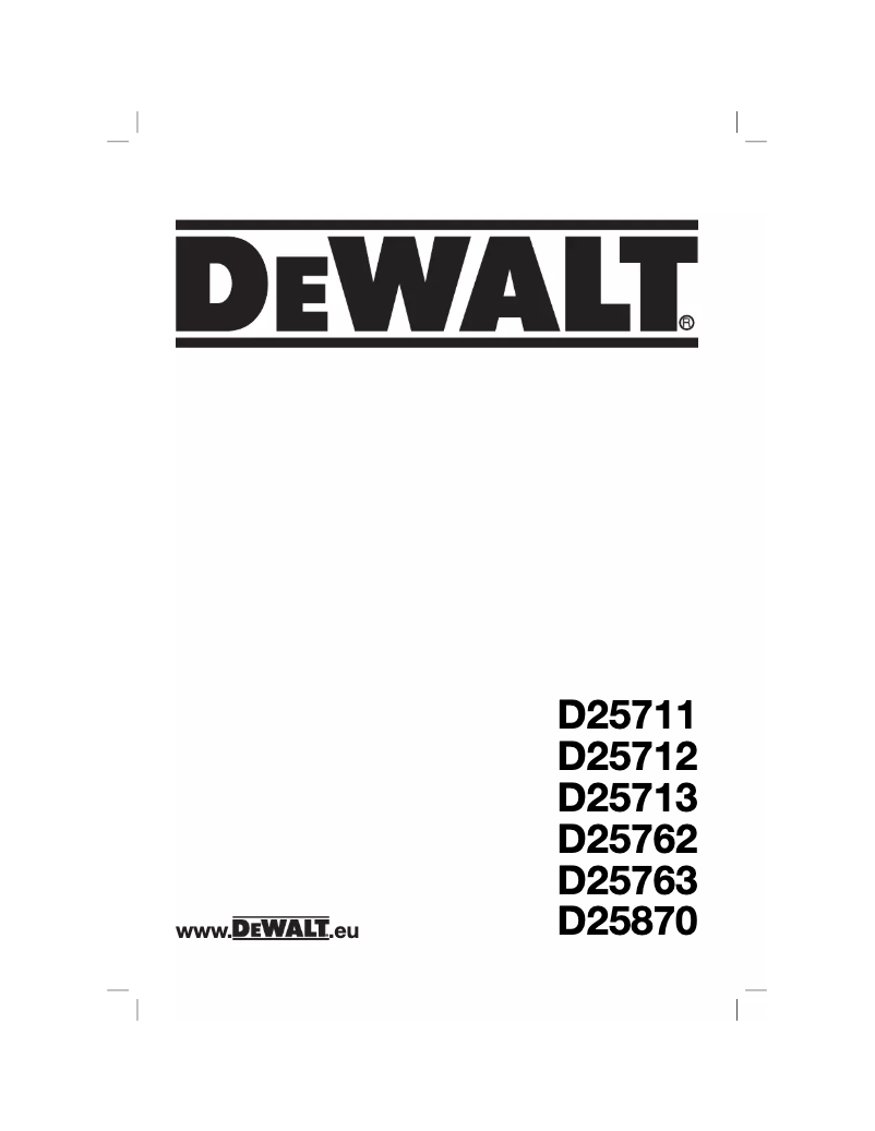 Page 1 de la notice Manuel utilisateur DeWalt D25712