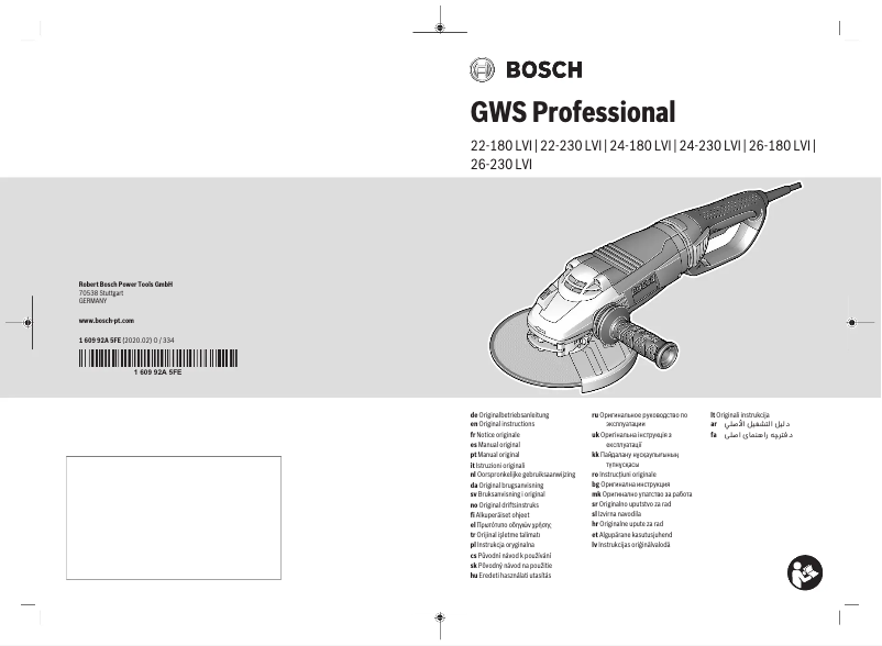 Página 1 del manual Manual de usuario Bosch GWS 24-230 LVI