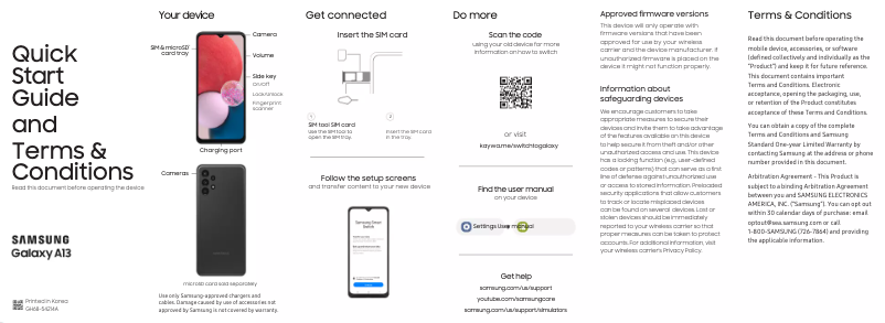 Page n°1 - Guide de démarrage rapide Samsung Galaxy A13