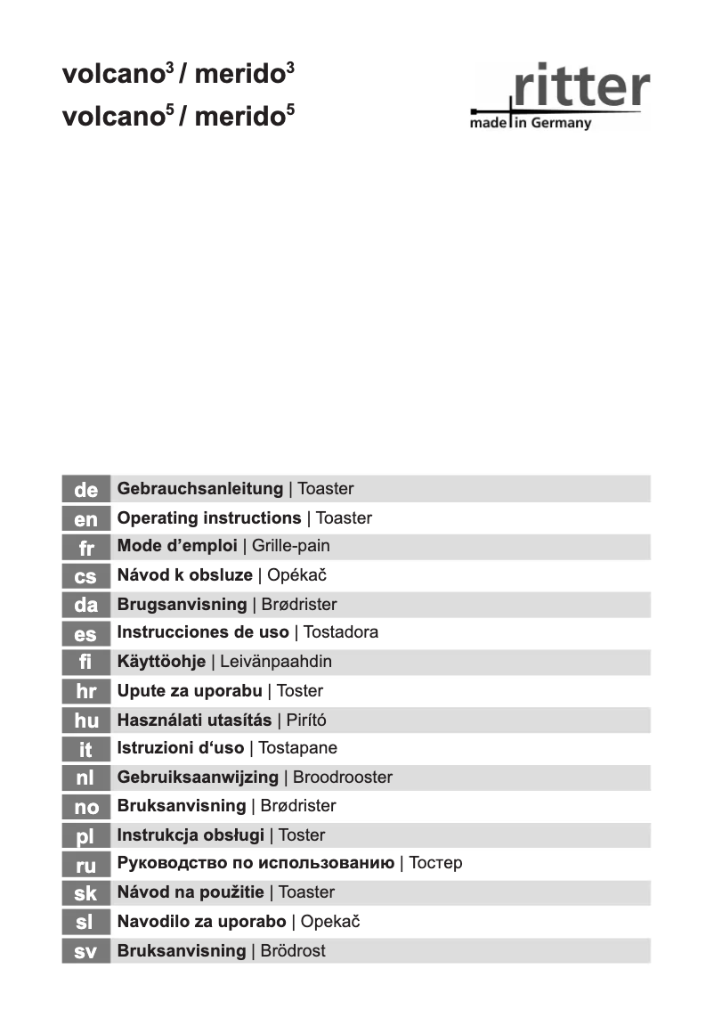 Image de la première page du manuel de l'appareil Merido 5