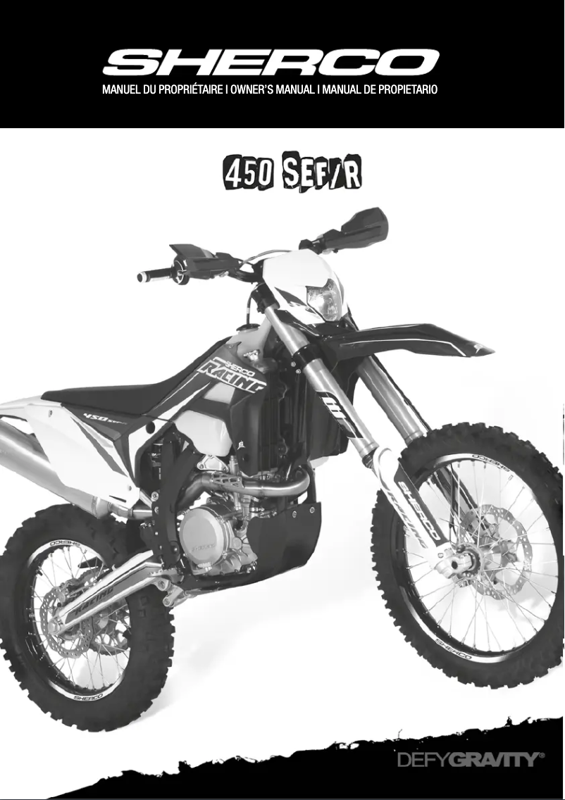 Page 1 de la notice Manuel utilisateur Sherco 450 SEF-R (2019)