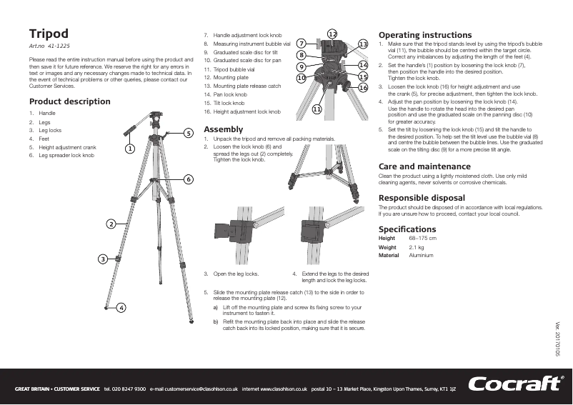 Page 1 de la notice Manuel utilisateur Cocraft HT-155