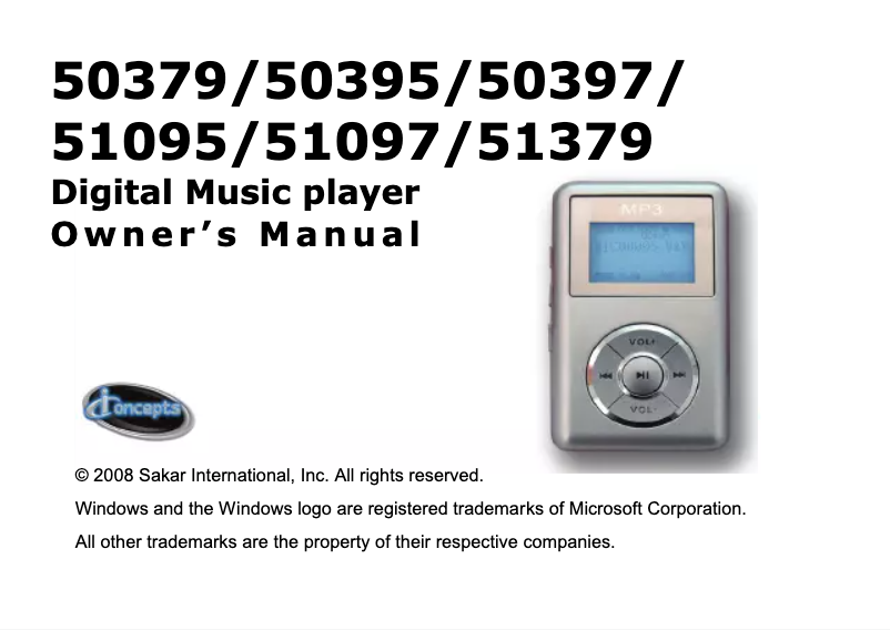 Image de la première page du manuel de l'appareil 50379