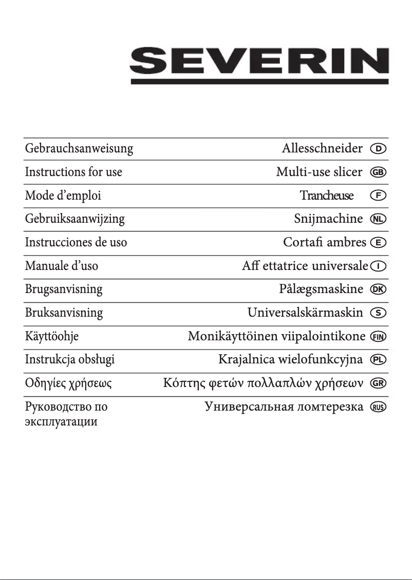 Page n°1 - Manuel utilisateur Severin AS 3950