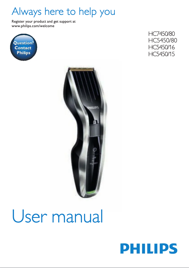 Image de la première page du manuel de l'appareil Series 7000 HC7450