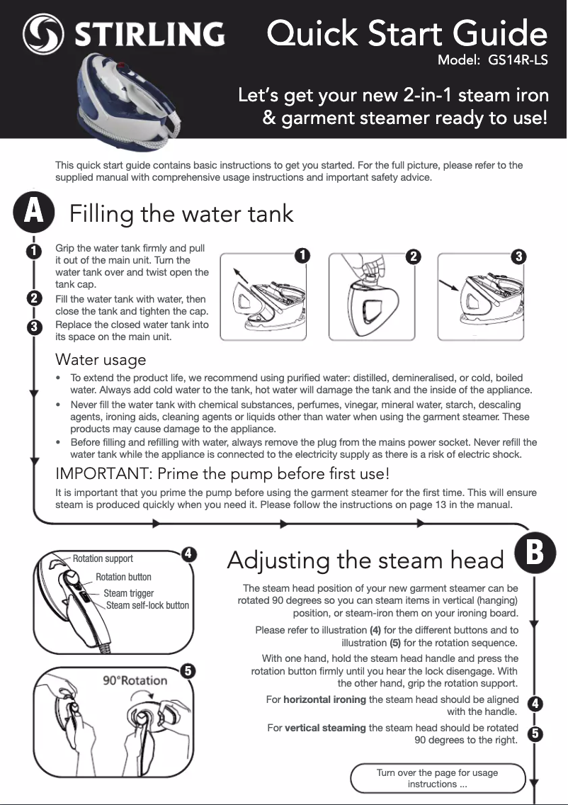 Image de la première page du manuel de l'appareil GS14R-LS
