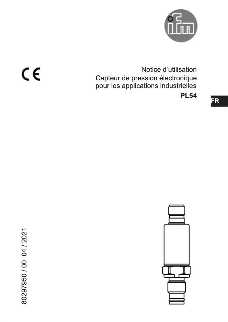 Page 1 de la notice Manuel utilisateur IFM PL5400