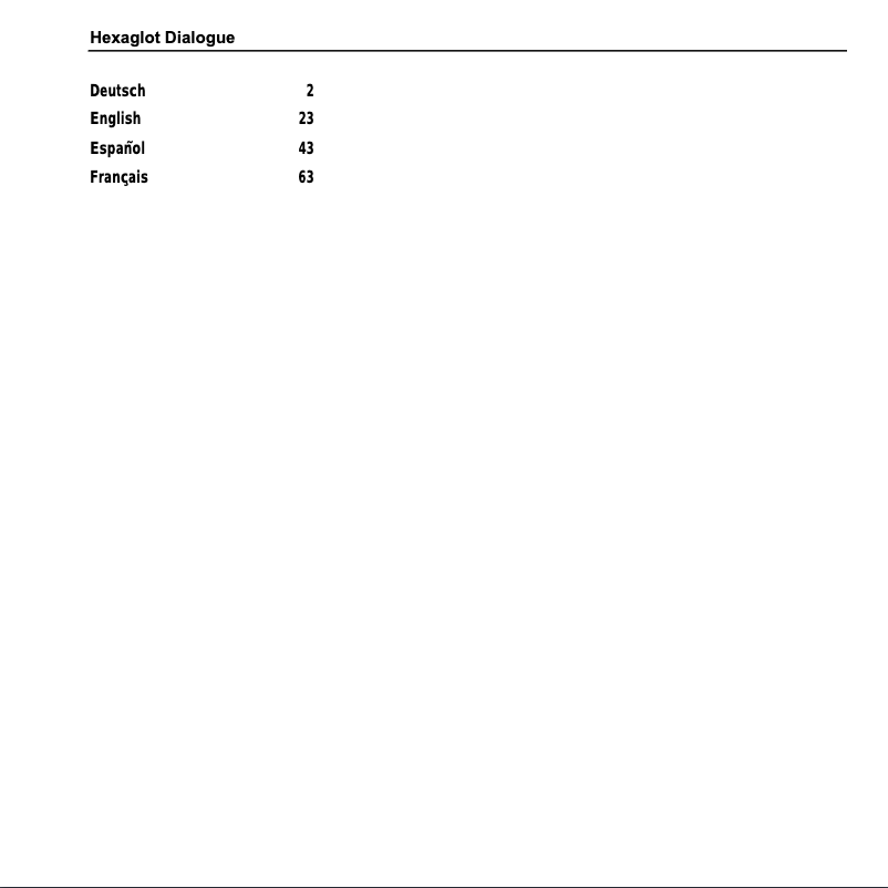 Page 1 de la notice Manuel utilisateur Hexaglot Dialogue