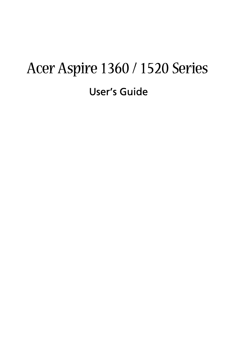 Image de la première page du manuel de l'appareil Aspire 1362LCI